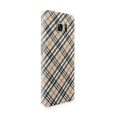 Skal till Samsung Galaxy S7 Edge - Rutig diagonal - Beige