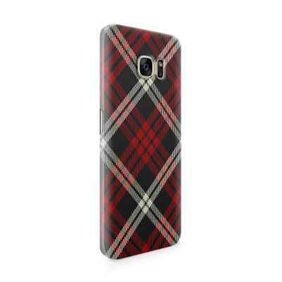 Skal till Samsung Galaxy S7 Edge - Rutig - Röd