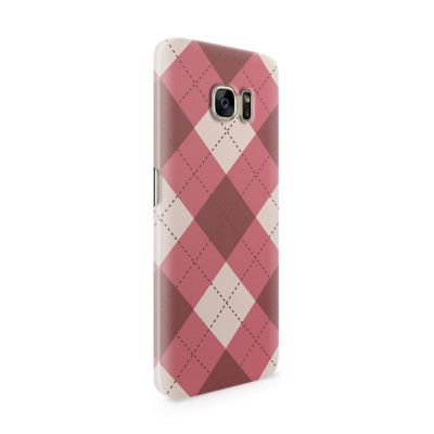 Skal till Samsung Galaxy S7 Edge - Rutig Stygn - Rosa