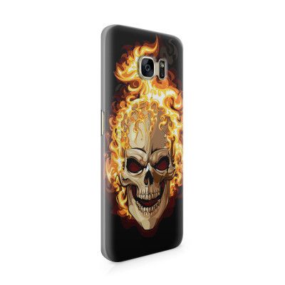 Skal till Samsung Galaxy S7 Edge - Skull on fire