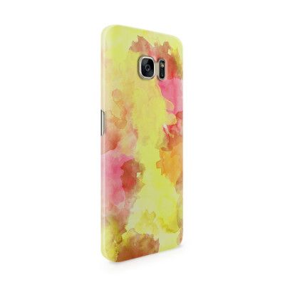 Skal till Samsung Galaxy S7 Edge - Vattenfärg - Gul/Röd