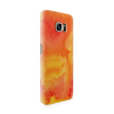 Skal till Samsung Galaxy S7 Edge - Vattenfärg - Orange