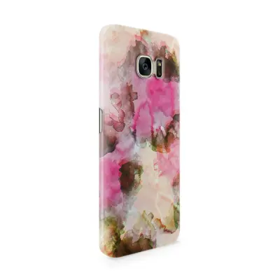 Skal till Samsung Galaxy S7 Edge - Vattenfärg - Svart/Ljusrosa