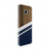 Skal till Samsung Galaxy S7 Edge - Wood ränder - Mörkblå
