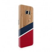 Skal till Samsung Galaxy S7 Edge - Wood ränder - Röd