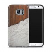 Tough mobilskal till Samsung Galaxy S7 Edge - Wooden Crumbled Paper B
