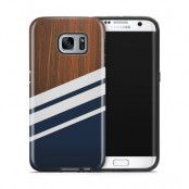 Tough mobilskal till Samsung Galaxy S7 Edge - Wooden Navy B