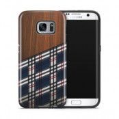 Tough mobilskal till Samsung Galaxy S7 Edge - Wooden Scottish Tartan B