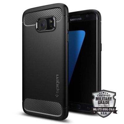 SPIGEN Rugged Armor Skal till Samsung Galaxy S7 Edge - Svart