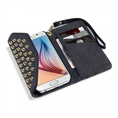 Studded Plånboksfodral till Samsung Galaxy S7 Edge - Svart