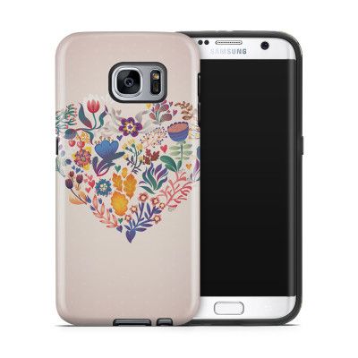 Tough mobilskal till Samsung Galaxy S7 Edge - Blommigt hjärta