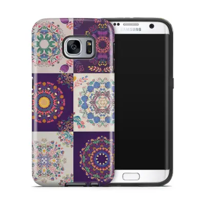Tough mobilskal till Samsung Galaxy S7 Edge - Blommigt lapptäcke
