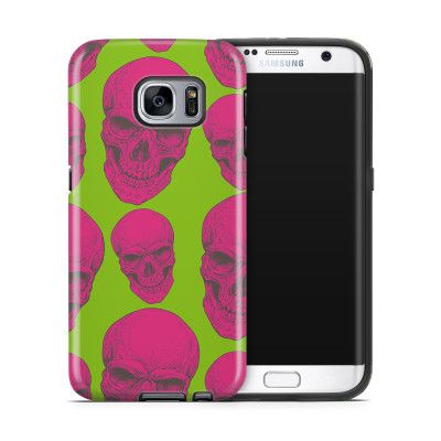 Tough mobilskal till Samsung Galaxy S7 Edge - Dödskallar - Magenta