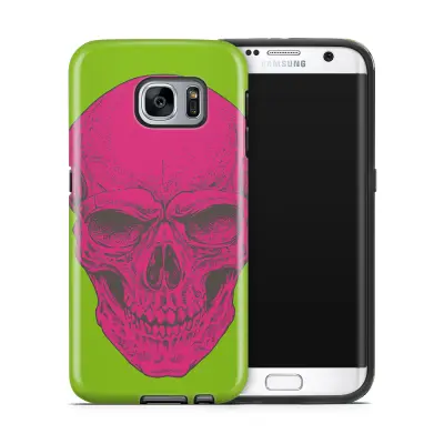 Tough mobilskal till Samsung Galaxy S7 Edge - Dödskalle - Magenta