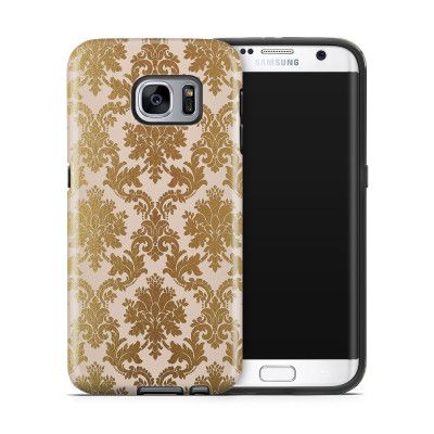 Tough mobilskal till Samsung Galaxy S7 Edge - Damask - Guld/Persika