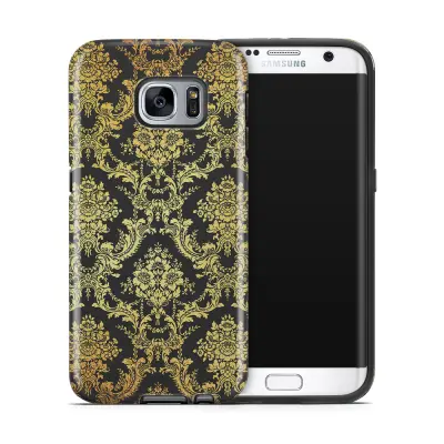 Tough mobilskal till Samsung Galaxy S7 Edge - Damask - Guld/Svart