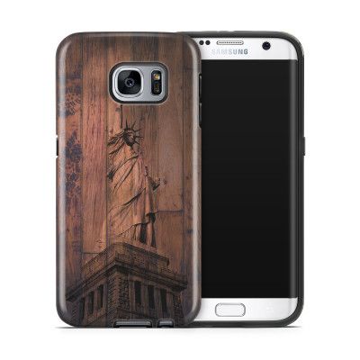 Tough mobilskal till Samsung Galaxy S7 Edge - Frihetsgudinnan trä