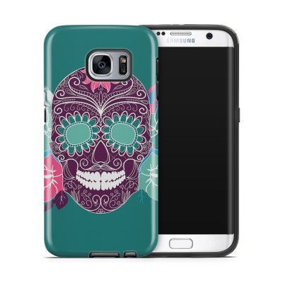 Tough mobilskal till Samsung Galaxy S7 Edge - Glad dödskalle - Grön