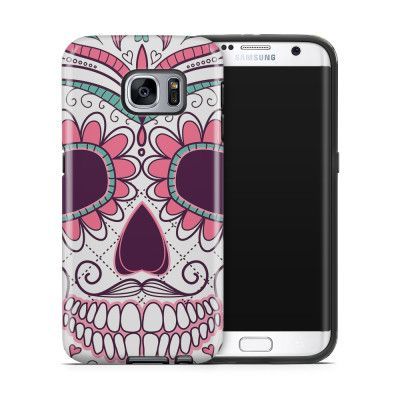 Tough mobilskal till Samsung Galaxy S7 Edge - Glad dödskalle - Rosa
