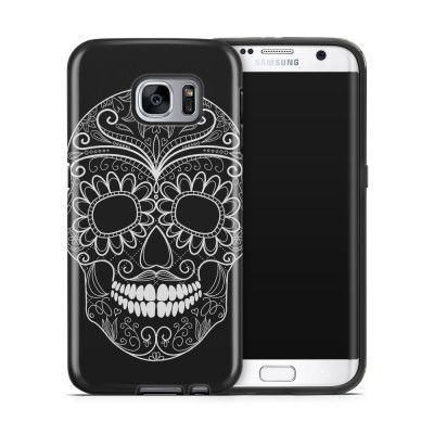 Tough mobilskal till Samsung Galaxy S7 Edge - Glad dödskalle - Svart