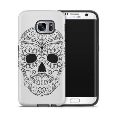 Tough mobilskal till Samsung Galaxy S7 Edge - Glad dödskalle - Vit