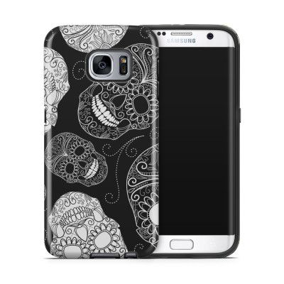 Tough mobilskal till Samsung Galaxy S7 Edge - Glada dödskallar - Svart