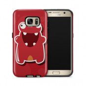 Tough mobilskal till Samsung Galaxy S7 - Glatt Bubbelmonster - Röd