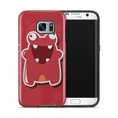 Tough mobilskal till Samsung Galaxy S7 Edge - Glatt Bubbelmonster - Röd