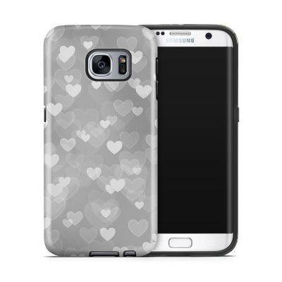 Tough mobilskal till Samsung Galaxy S7 Edge - Hjärtan - Grå