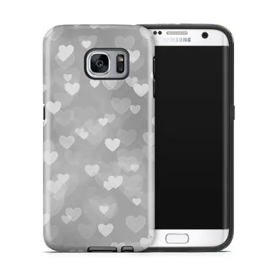 Tough mobilskal till Samsung Galaxy S7 Edge - Hjärtan - Grå