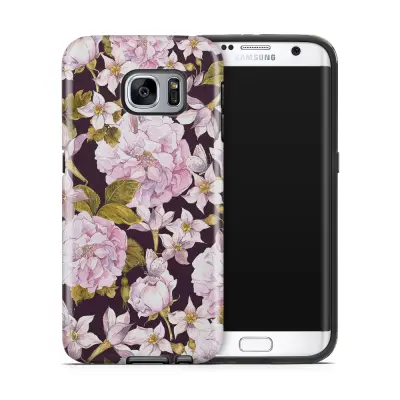 Tough mobilskal till Samsung Galaxy S7 Edge - Hortensia - Svart