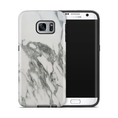 Tough mobilskal till Samsung Galaxy S7 Edge - Marble - Vit/Grå