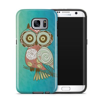 Tough mobilskal till Samsung Galaxy S7 Edge - Orientalisk uggla - Blå