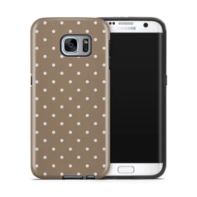 Tough mobilskal till Samsung Galaxy S7 Edge - Polka - Brun