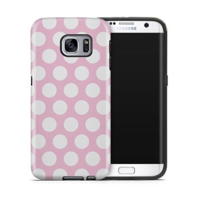 Tough mobilskal till Samsung Galaxy S7 Edge - Polka - Rosa