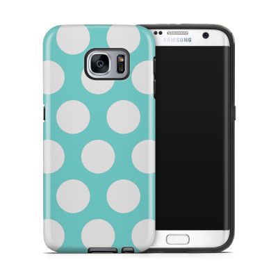 Tough mobilskal till Samsung Galaxy S7 Edge - Polka - Turkos