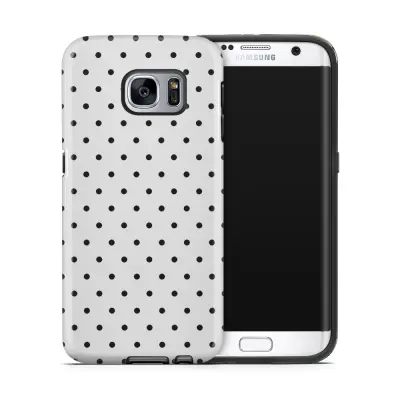 Tough mobilskal till Samsung Galaxy S7 Edge - Polka - Vit