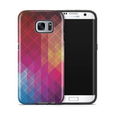 Tough mobilskal till Samsung Galaxy S7 Edge - Röda kvadrater