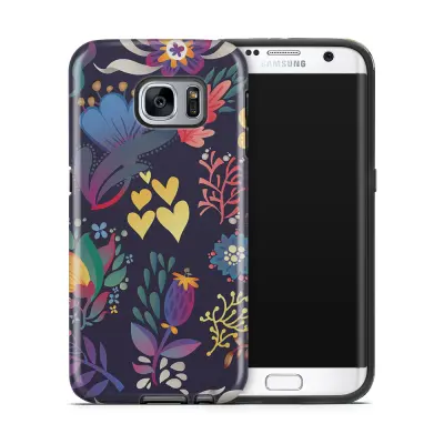 Tough mobilskal till Samsung Galaxy S7 Edge - Retro blommor