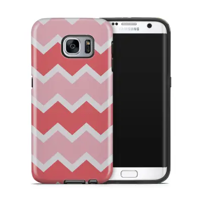 Tough mobilskal till Samsung Galaxy S7 Edge - Retro ränder - Rosa