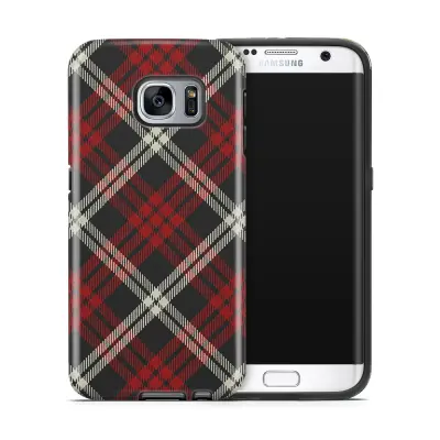 Tough mobilskal till Samsung Galaxy S7 Edge - Rutig - Röd