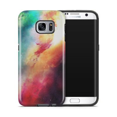 Tough mobilskal till Samsung Galaxy S7 Edge - Rymden - Orange/Blå