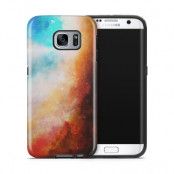 Tough mobilskal till Samsung Galaxy S7 Edge - Rymden - Orange/Bl
