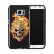 Tough mobilskal till Samsung Galaxy S7 Edge - Skull on fire
