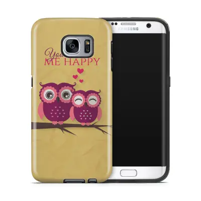 Tough mobilskal till Samsung Galaxy S7 Edge - Ugglor - You make me happy