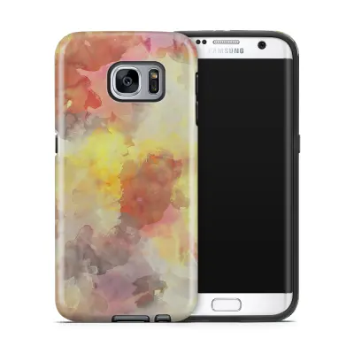 Tough mobilskal till Samsung Galaxy S7 Edge - Vattenfärg - Grå/Röd