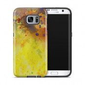 Tough mobilskal till Samsung Galaxy S7 Edge - Vattenfärg - Gul/Blå
