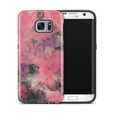 Tough mobilskal till Samsung Galaxy S7 Edge - Vattenfärg - Svart/Rosa
