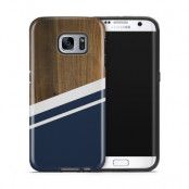Tough mobilskal till Samsung Galaxy S7 Edge - Wood ränder - Mörkblå