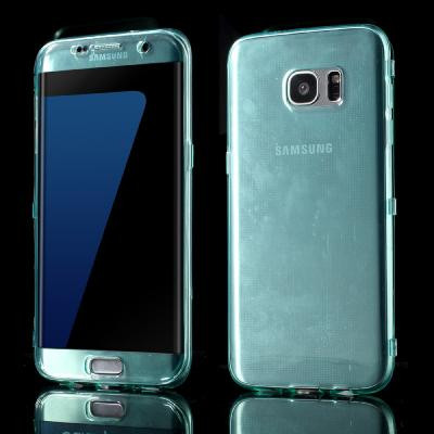 TPU Flip Shell Case till Samsung Galaxy S7 Edge - Ljusblå